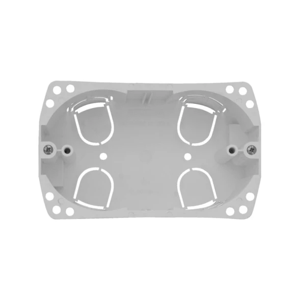 Caja de embutir con tornillo p/ yeso blanca