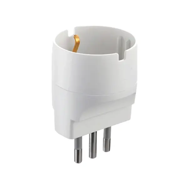 Adaptador 3 en línea a schuko, blanco -Electraline -