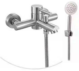 Monocomando ducha acero Palito Satin Wico