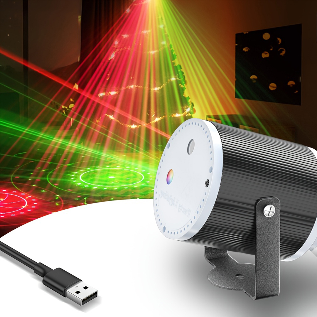 MINI PROYECTOR LASER FIESTA LUCES BOLICHE AUDIORRITMICO USB