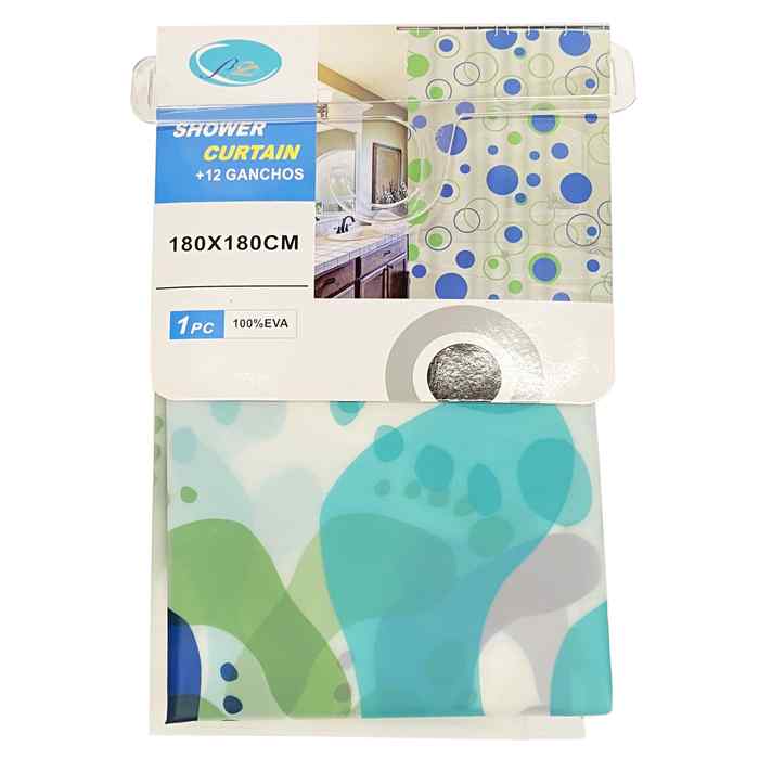 Cortina de baño con 12 aros de plástico, de EVA