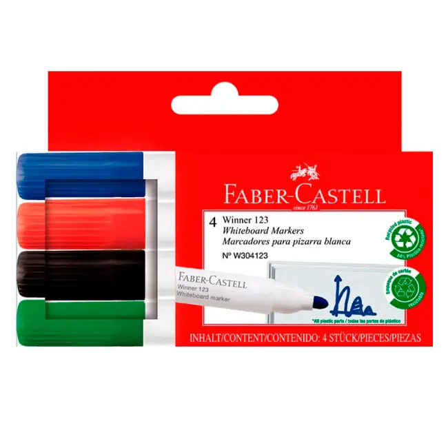 Marcadores para Pizarra Colores Clasicos x4 Faber Castell