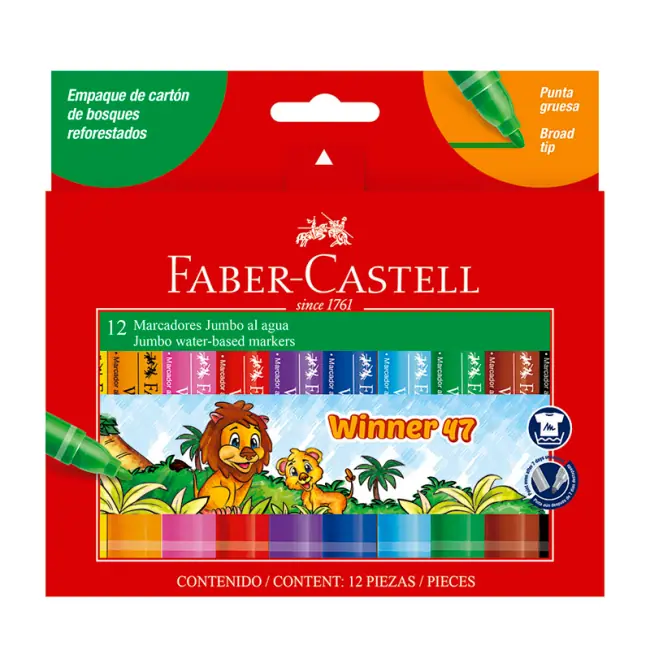 Marcadores Gruesos Jumbo x12 Faber Castell