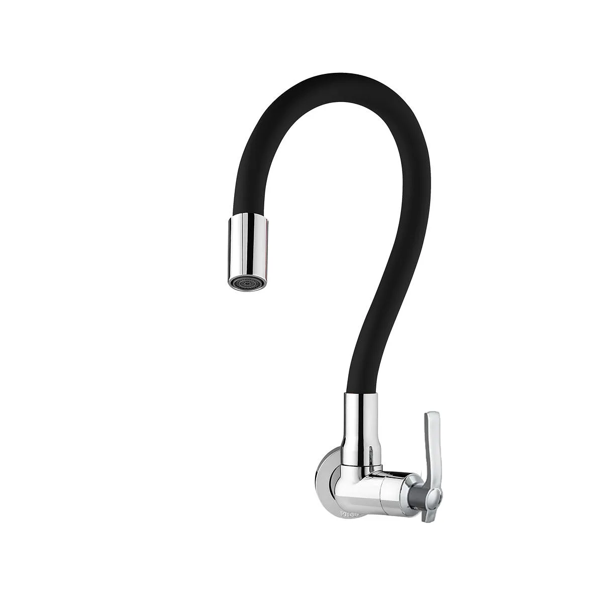 Grifo pared agua fria pico flexible negro Wico