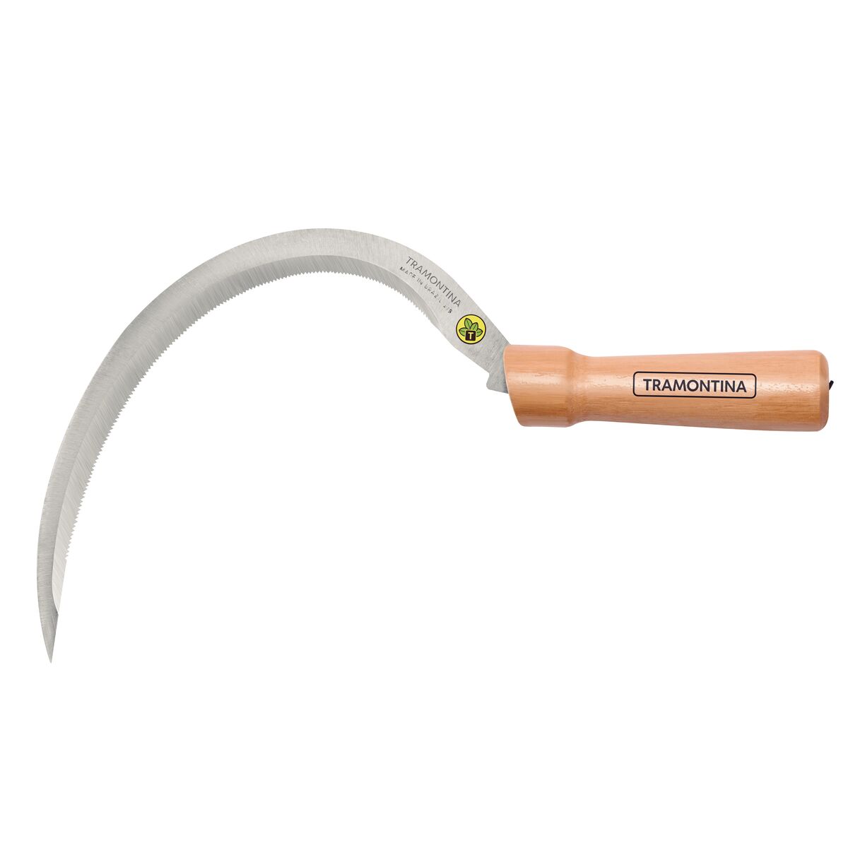 Hoz Metálica con Dientes Tramontina con Mango de Madera