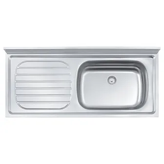 Mesada acero inox 1.20mt derecha Tramontina