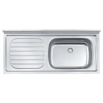 Mesada acero inox 1.20mt derecha Tramontina