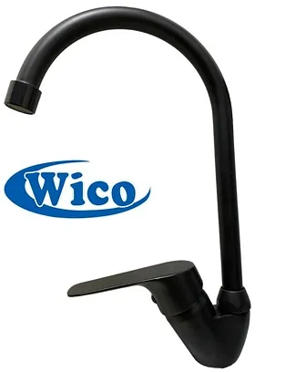 Monocomando cocina mesada negro Wico