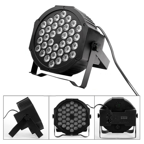 FOCO DE LUZ 36 LED RGB AUDIORITMICO 220V CON CONTROL REMOTO