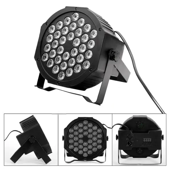 FOCO DE LUZ 36 LED RGB AUDIORITMICO 220V CON CONTROL REMOTO