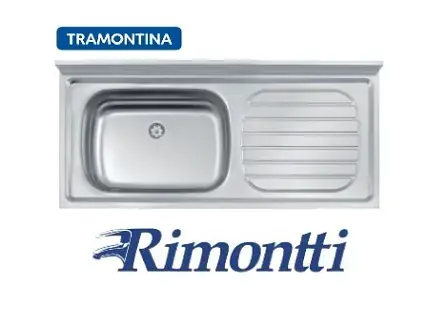 Mesada acero inox 1.20mt izquierda Tramontina