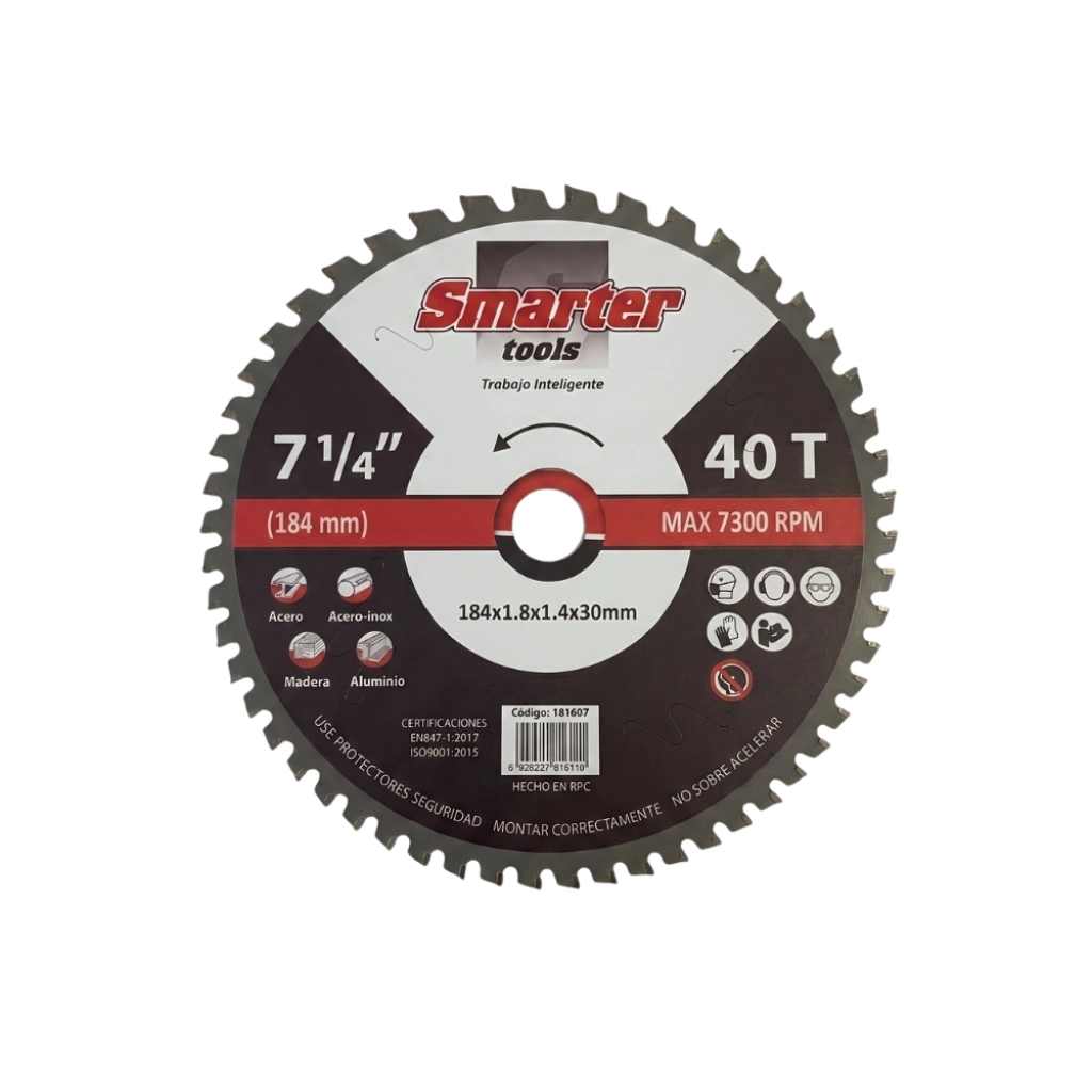 HOJA SIERRA CIRC 7.1/4" ACERO/ALUM/MADERA 40 DIENTES
