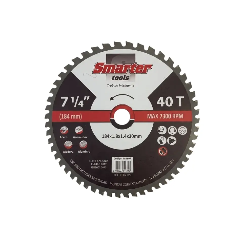 HOJA SIERRA CIRC 7.1/4" ACERO/ALUM/MADERA 40 DIENTES