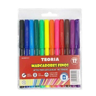 Marcador Teoría+ X 12 Fino
