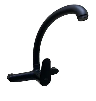 Monocomando cocina pared negro Wico