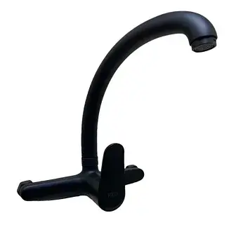 Monocomando cocina pared negro Wico