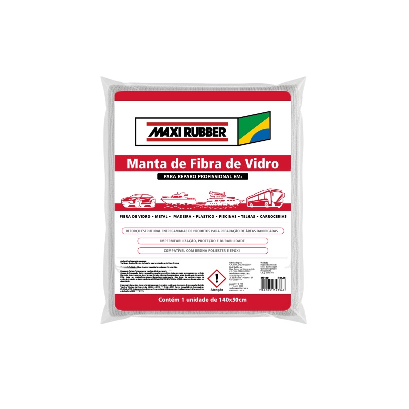 Manta de Fibra de Vidrio tama ancha 1.40x050mt