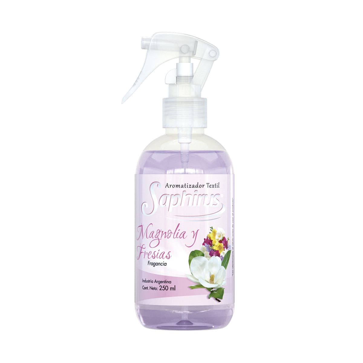 Textil magnolia y fresias Saphirus