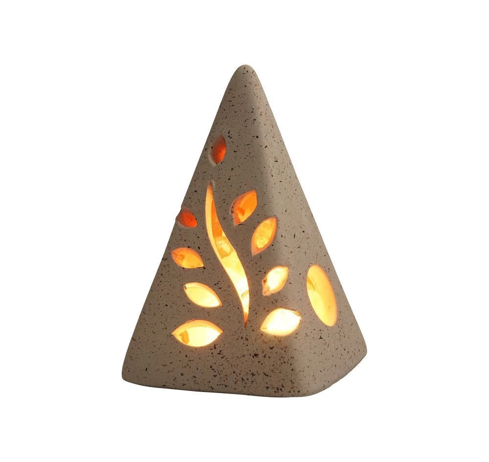 LAMPARA DE SAL DEL HIMALAYA CERAMICA PIRAMIDE ESCONDIDA GRANDE