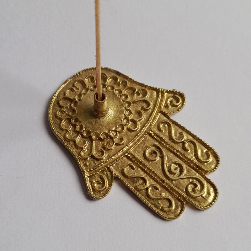 PORTA SAHUMERIOS HAMSA MANO DE FATIMA METAL