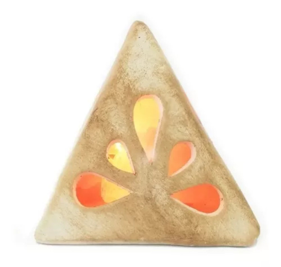LAMPARA DE SAL DEL HIMALAYA CERAMICA PIRAMIDE ESCONDIDA