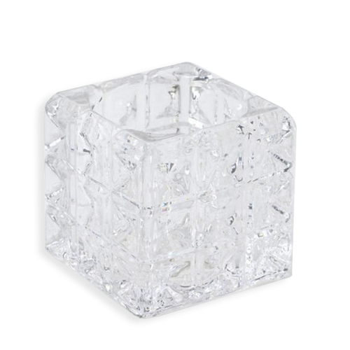 PORTA VELA CRISTAL CUADRADO 7 CM