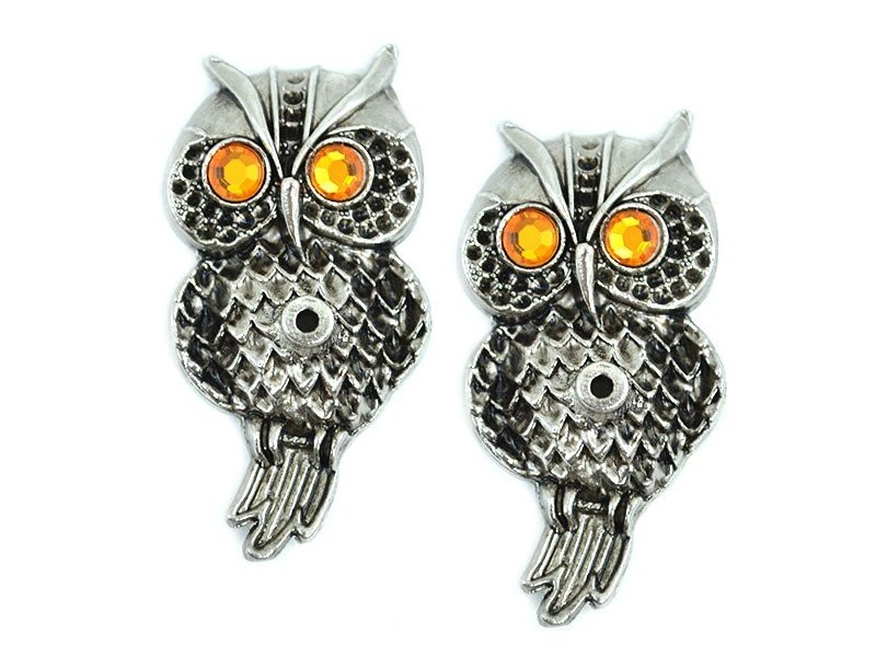 PORTA SAHUMERIOS LECHUZA METAL PLATA