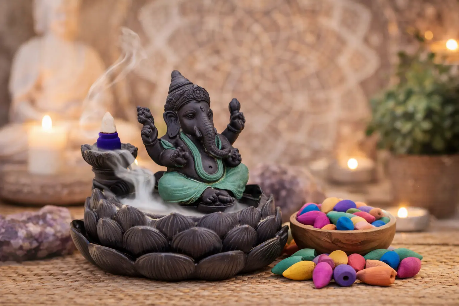 PORTA CONOS GANESH SOBRE LOTO 10.5 CM