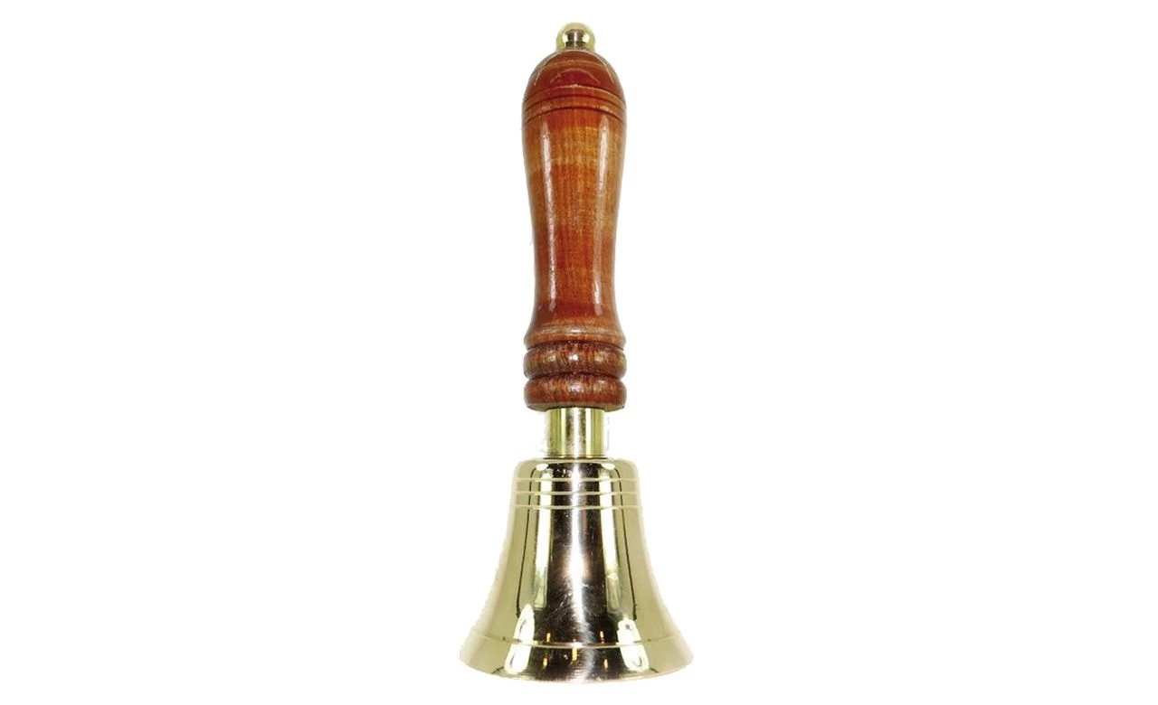 CAMPANA GRANDE CON MANGO DE MADERA 19 CM