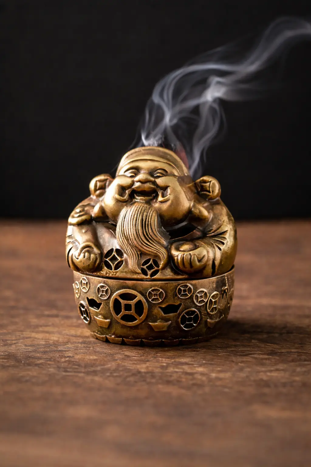 QUEMADOR INCIENSO BUDA RIQUEZA CASCADA HUMO ZEN