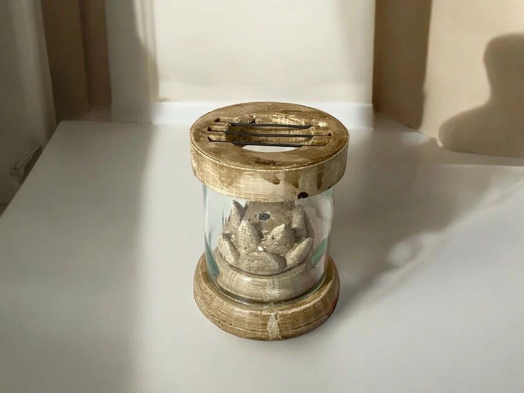 QUEMADOR DE PALO SANTO VIDRIO FLOR DE LOTO