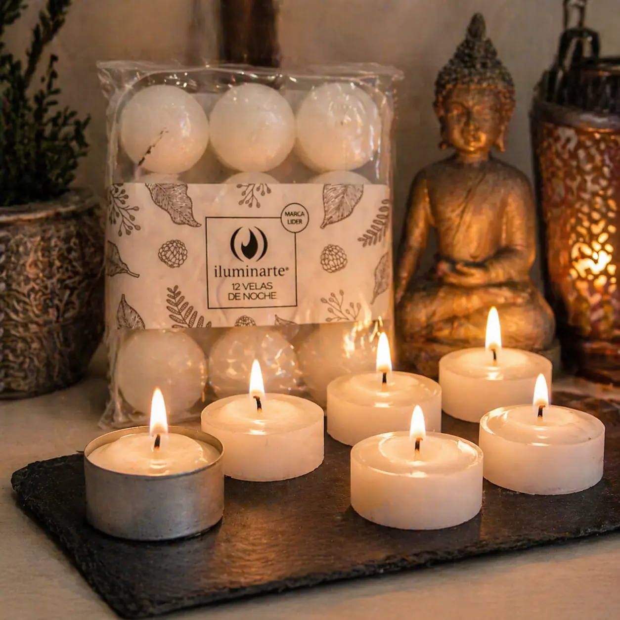 VELAS DE NOCHE BLANCA ILUMINARTE  X 12 U (1 LATITA)