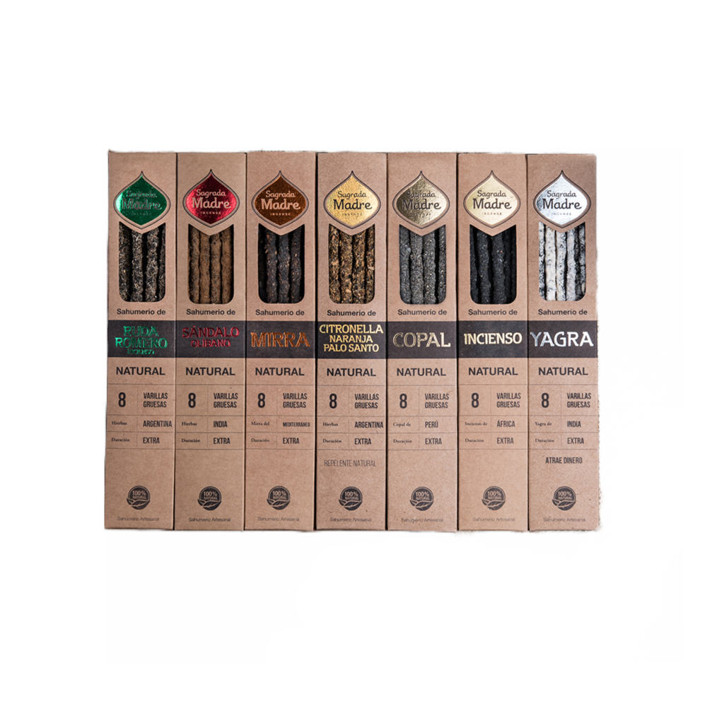 LINEA COMPLETA NATURAL Y RESINAS SAGRADA MADRE X 7U
