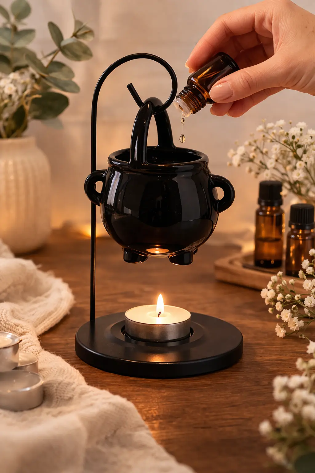 HORNILLO DIFUSOR ACEITES ESENCIALES CON VELA COLGANTE