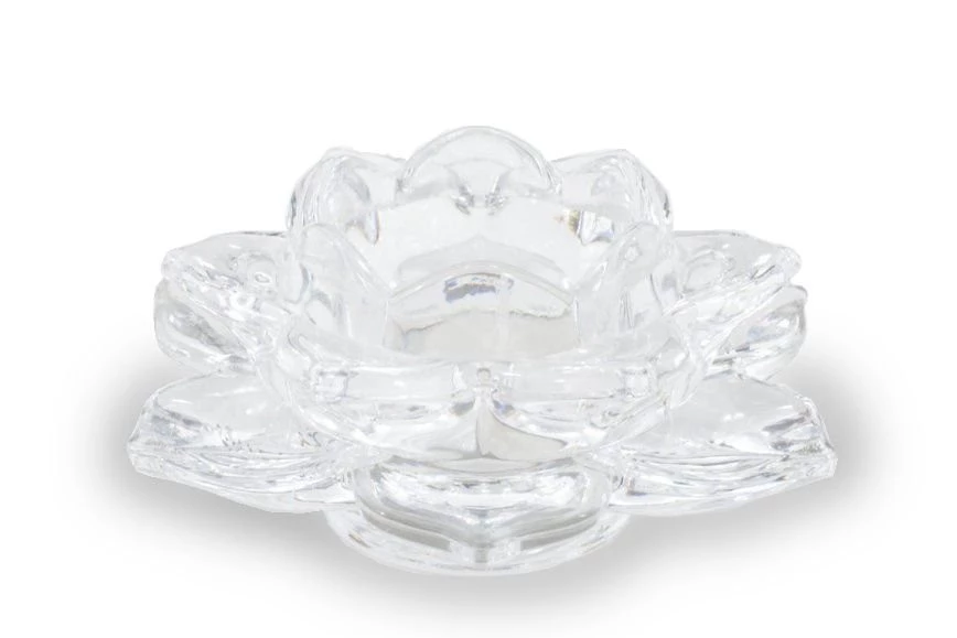 PORTA VELAS CRISTAL FLOR DE LOTO GRANDE