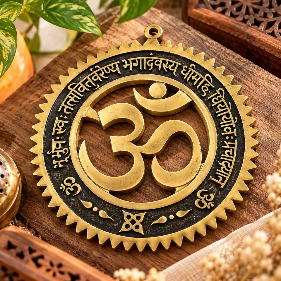 COLGANTE RUEDA OM DECORATIVA CON MANTRA