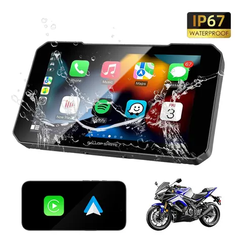 Pantalla Moto 5" Android Auto y CarPlay Inalámbrico GPS Bluetooth