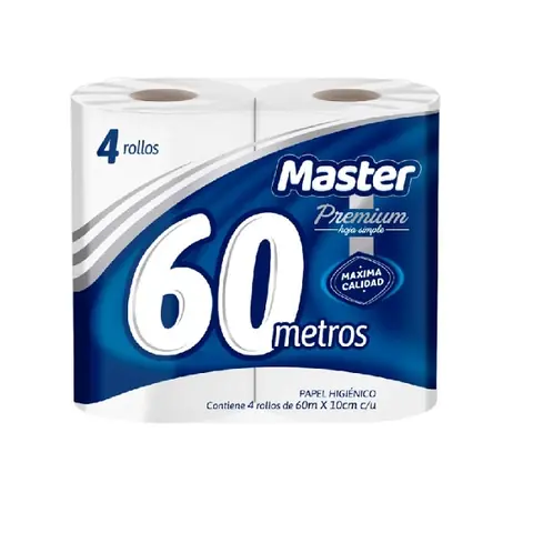 Papel Higiénico Master Premium 4 Unidades 60 m