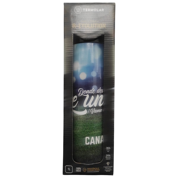 Termo Revolution Termolar Futbol Acero Inoxidable 1L - PLATA