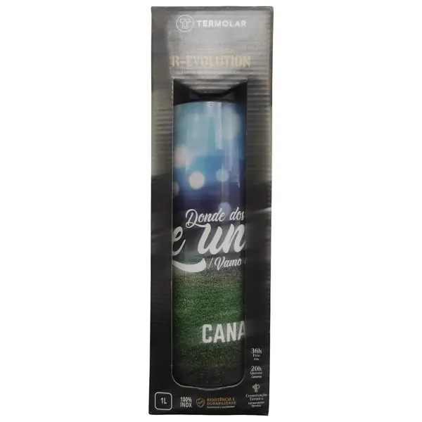 Termo Revolution Termolar Futbol Acero Inoxidable 1L - PLATA