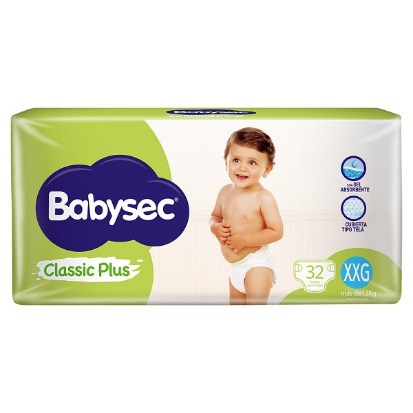 Pañal Babysec Classic Plus XG 32 un.