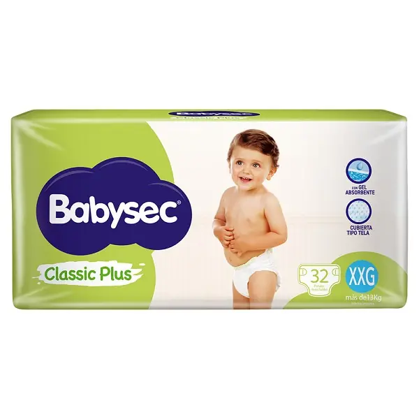 Pañal Babysec Classic Plus XG 32 un.