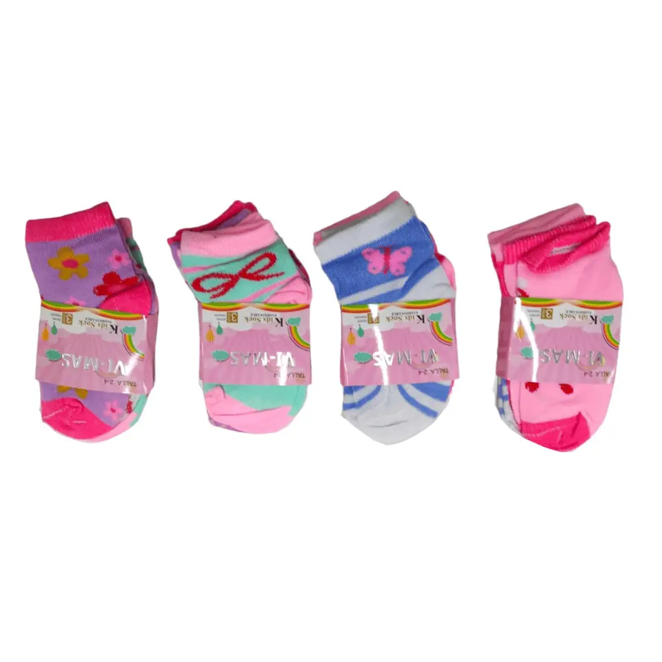 Soquetes para niñas de 2-4 pack x 3u