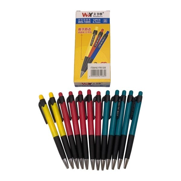 Lapicera 0.7 tinta azul x12 retráctil, en caja
