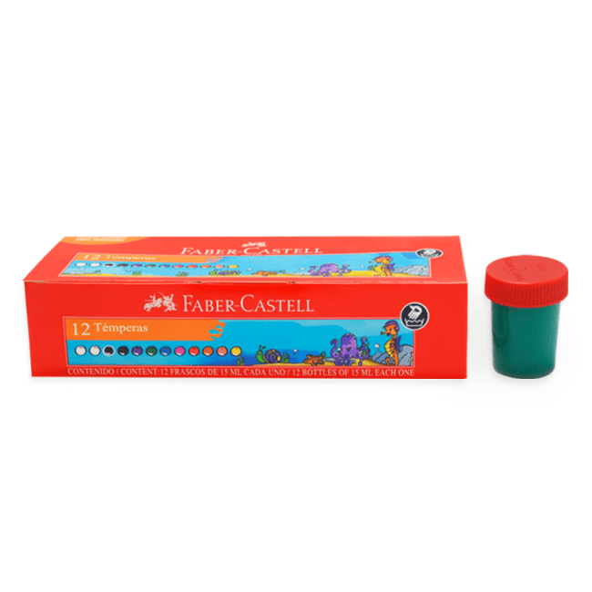 Tempera x12 Surtida Faber-Castell