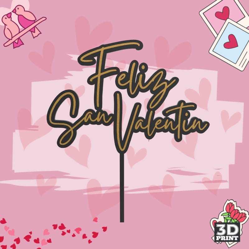Cake Topper Feliz San Valentin