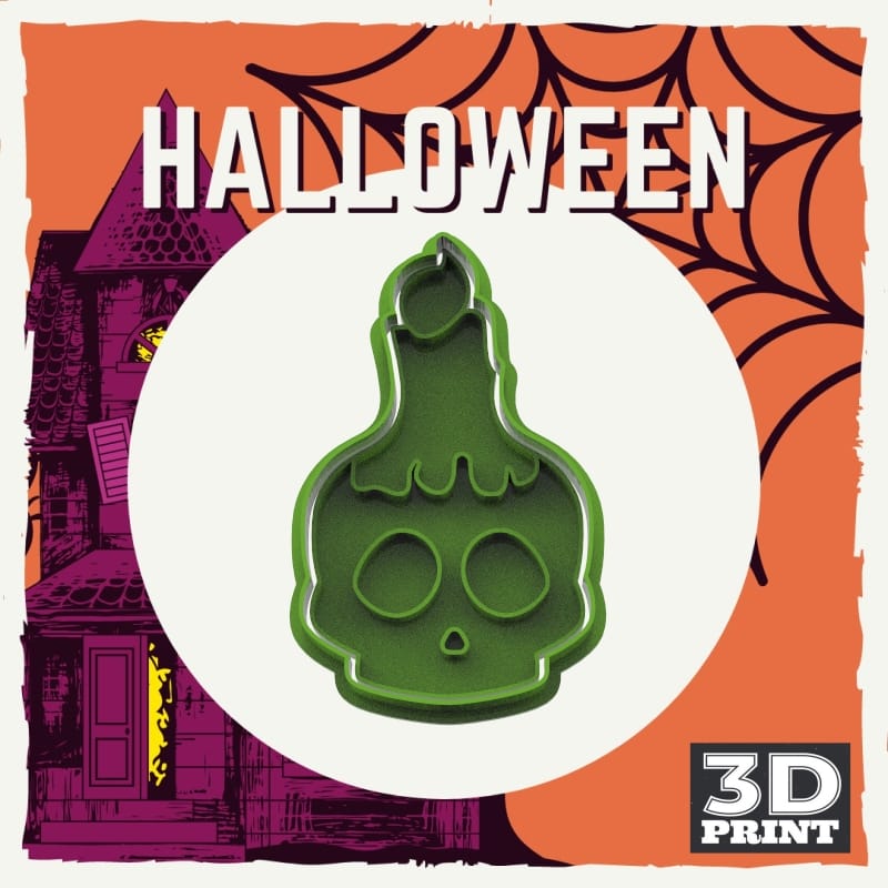 Cortante Craneo con Vela Halloween