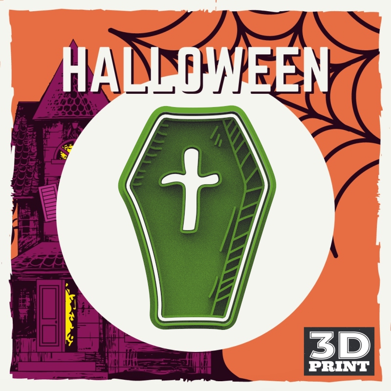Cortante Ataul con Cruz Halloween
