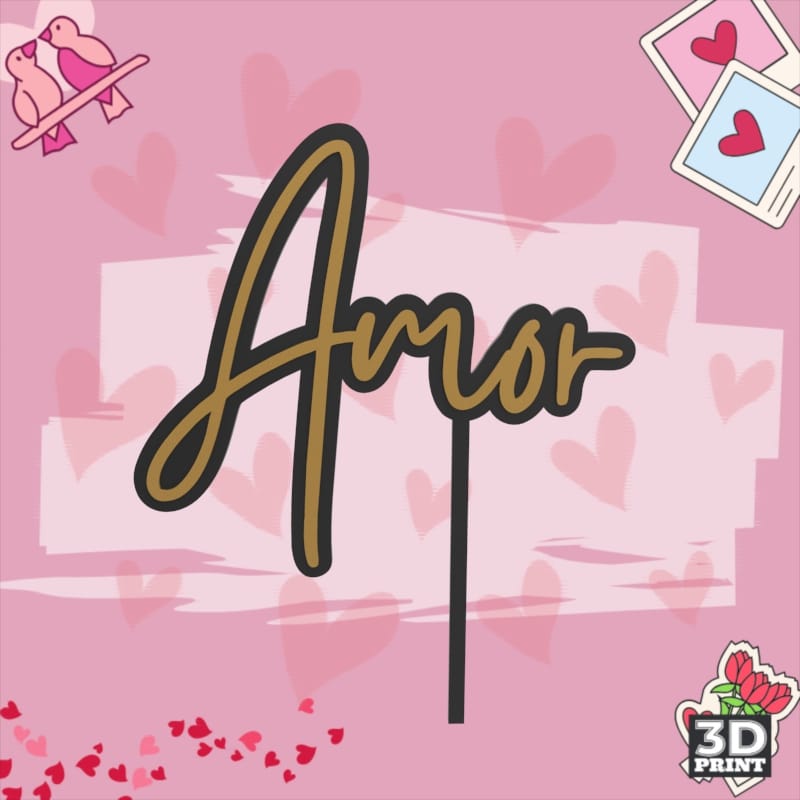 Cake Topper Amor San Valentin