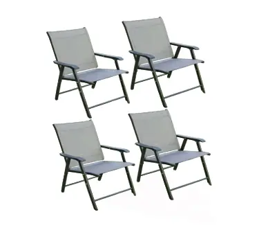 Set 4 Sillas Altas Plegable de Exterior Jardin Resistente Gran Calidad